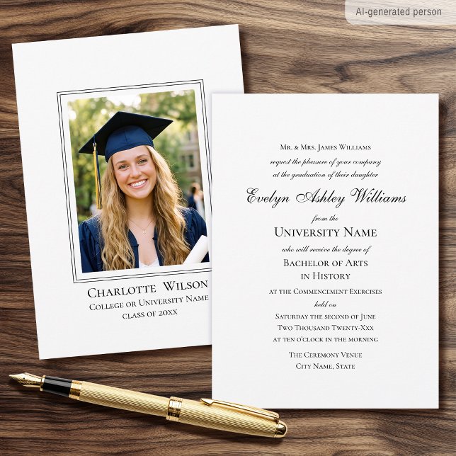 2026 Formal Commencement Invitation Photo Card (Creator Uploaded)