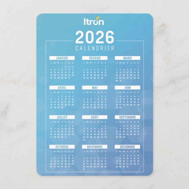 2026 French Blue Lady Calendar Enclosure Card (Front)