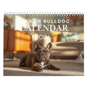 2026 French Bulldog Calendar   12 Months