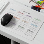 2026 FULL YEAR CALENDAR PASTEL HANDWRITTEN SCRIPT MOUSE PAD<br><div class="desc">Stay organised and inspired with this 2026 full-year calendar mouse pad. Each month is beautifully highlighted in soft pastel tones and displayed in an elegant script-style handwritten font, adding a touch of sophistication to your workspace. Perfect for quick date referencing while working, this mouse pad combines functionality with style. An...</div>