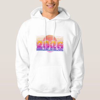 2026 Funky Retro Illustration – Sunset Stripes  Hoodie