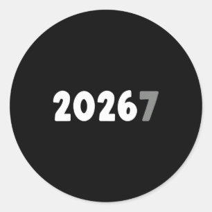 2026 Funny 67 Meme New Year  Classic Round Sticker