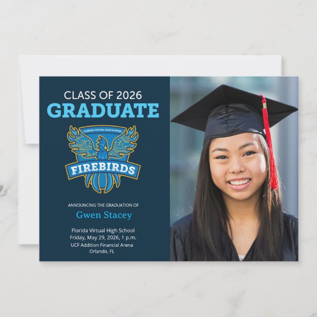 2026 FVHS Graduation Announcement w/ Photo (Dark) (Front)