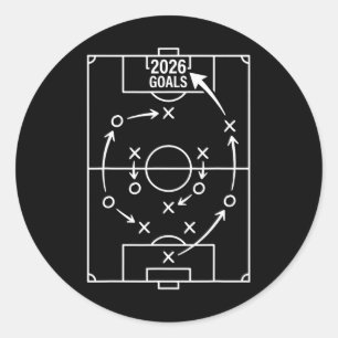 2026 Goals Soccer Strategy  Classic Round Sticker