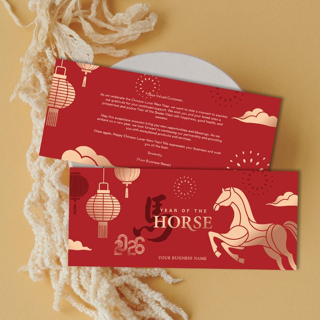 2026 Gold Horse Chinese New Year Business Greeting Holiday Card (2026 Gold Horse Chinese New Year Business Greeting Holiday Card)
