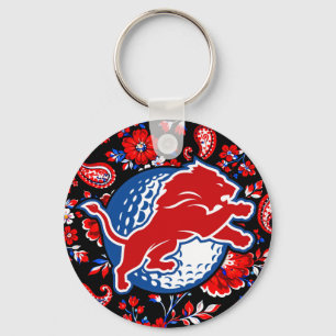2026 GOLF - DURANT LIONS RED FLORAL KEY RING
