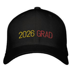 2026 GRAD Monogram INITIALS School Colours Fun Embroidered Hat