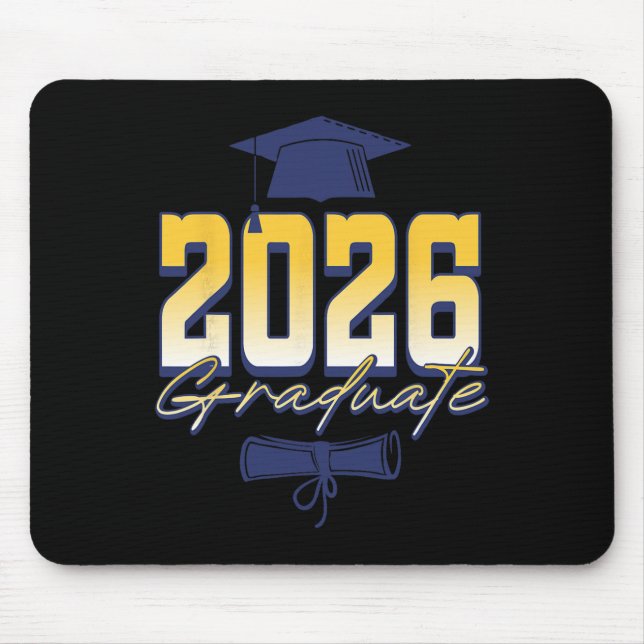 2026 Graduate Graduation Cap Diploma  Mouse Pad (Front)