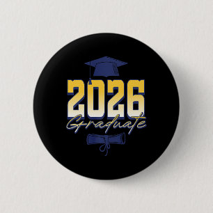 2026 Graduate Graduation Cap Diploma Premium Tri-b 6 Cm Round Badge