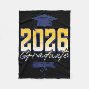 2026 Graduate Graduation Cap Diploma Premium Tri-b Fleece Blanket
