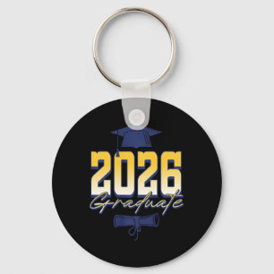 2026 Graduate Graduation Cap Diploma Premium Tri-b Key Ring