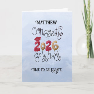 2026 Graduation Card in red and gold