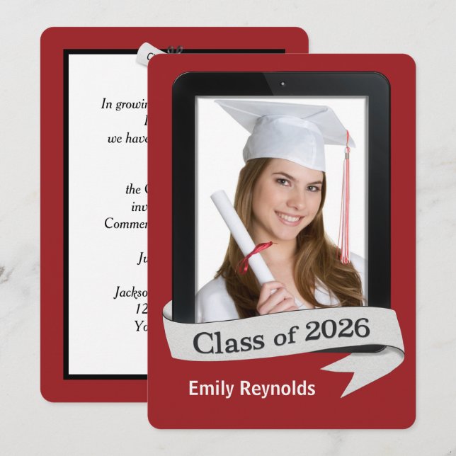 2026 Graduation Commencement Tablet Invite (Front/Back)