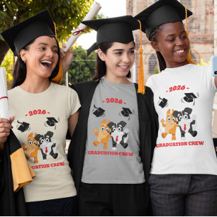 2026 Graduation Crew Cute Cartoon Dog Tri-Blend Shirt