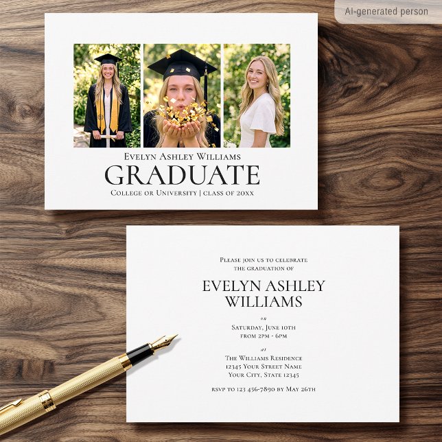 2026 Graduation Party Invitation Classic Photo (Creator Uploaded)