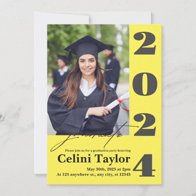 2026 Graduation Party Invitation with Photo  (Front)