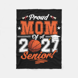 2026 Graduation Proud Mum Of A Basketball Senior _ Fleece Blanket