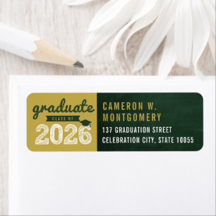 2026 Green Chalkboard Gold Sketch Graduate Address