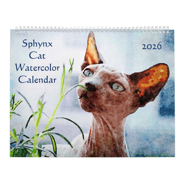 2026 Hairless Sphynx Cat Owners Lovers Gift Calendar (Cover)