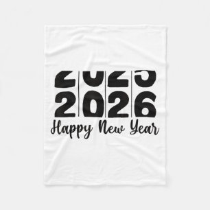 2026 Happy New Year Bold Numbers Celebration Party Fleece Blanket