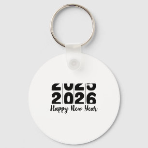 2026 Happy New Year Bold Numbers Celebration Party Key Ring