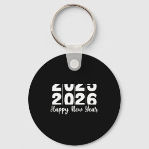 2026 Happy New Year Bold Numbers Celebration Party Key Ring