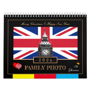2026 Happy New Year, British Flag, Big Ben UK Calendar