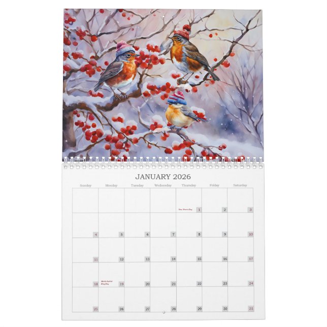 2026 Happy New Year Calendar 12 Full Colour Artwor (Jan 2026)