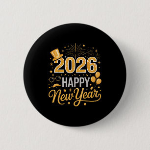 2026 Happy New Year Celebration For Party Enthusia 6 Cm Round Badge