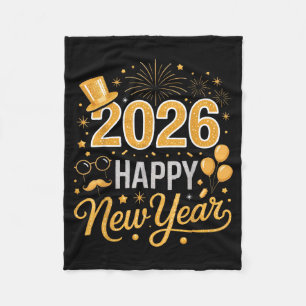 2026 Happy New Year Celebration For Party Enthusia Fleece Blanket