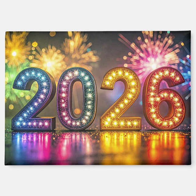 2026, Happy New Year Celebration, Magnet (Front)