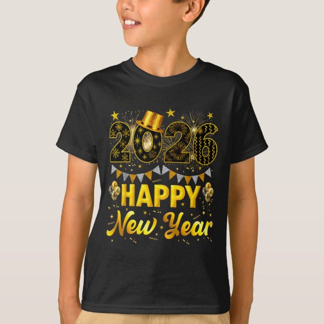 2026 Happy New Year Celebration Party Fire Work Me T-Shirt (Front)