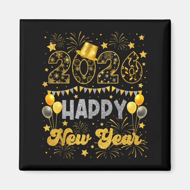 2026 Happy New Year Eve Celebration Firework Men W Magnet (Front)