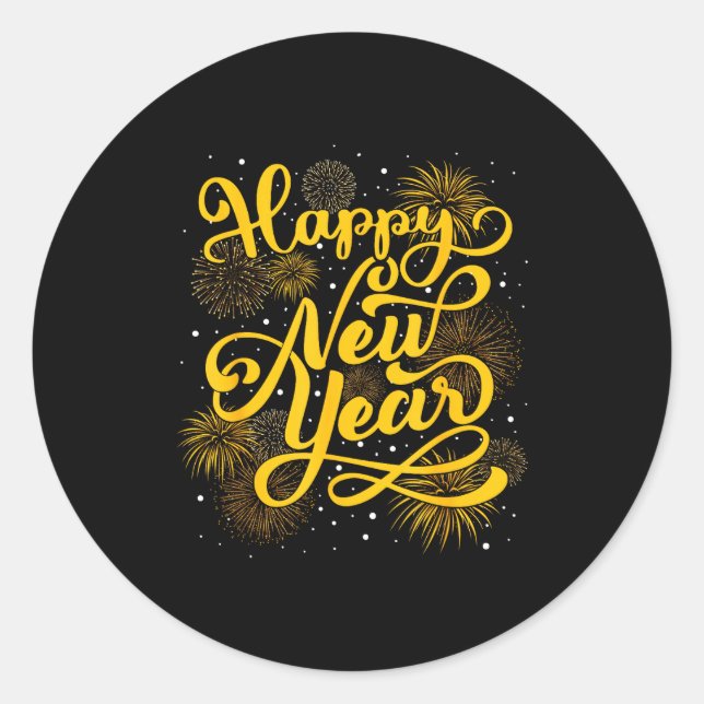 2026 Happy New Year Firework New Year's Eve Party  Classic Round Sticker (Front)