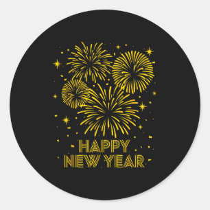 2026 Happy New Year Firework New Year's Eve Party  Classic Round Sticker