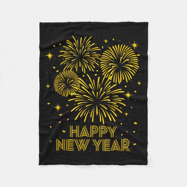 2026 Happy New Year Firework New Year's Eve Party  Fleece Blanket (Front)