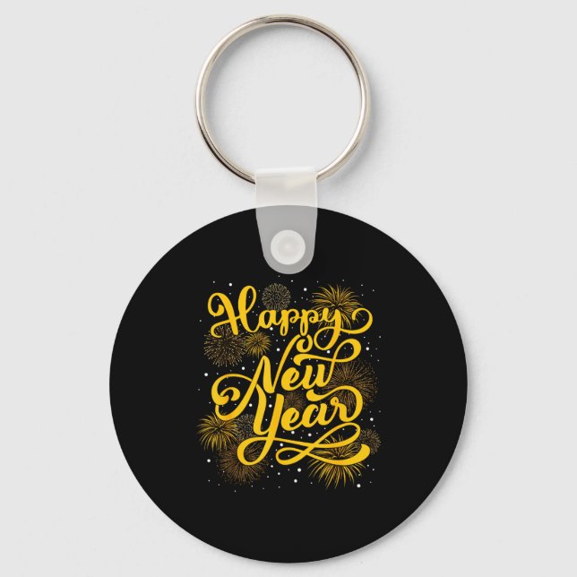 2026 Happy New Year Firework New Year's Eve Party  Key Ring (Front)