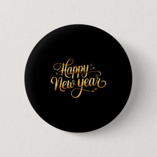 2026 Happy New Year Fireworks  6 Cm Round Badge