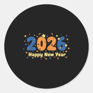 2026 Happy New Year Fireworks Celebration  Classic Round Sticker