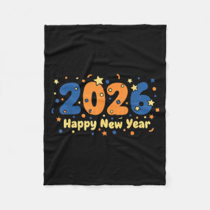 2026 Happy New Year Fireworks Celebration  Fleece Blanket