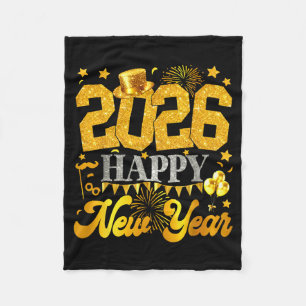 2026 Happy New Year Party Fireworks New Years Eve  Fleece Blanket