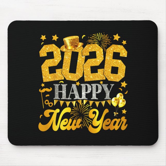 2026 Happy New Year Party Fireworks New Years Eve  Mouse Pad (Front)