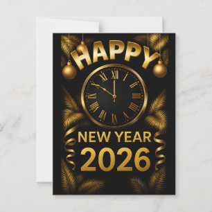  "2026 Happy New Year"  Postcard