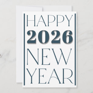 2026 Happy New Year typography business logo name Holiday Card
