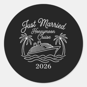 2026 Honeymoon Cruise Matching Newlywed Wedding Classic Round Sticker