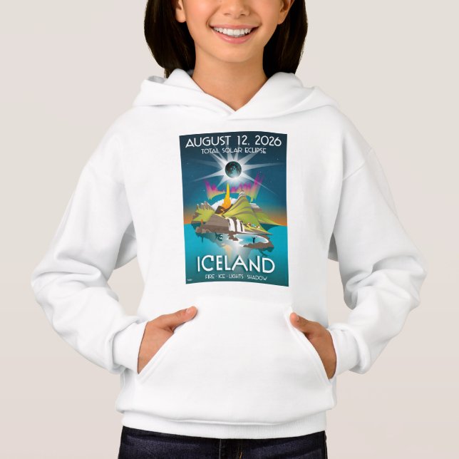 2026 Iceland eclipse - hoodie for kids (Front)