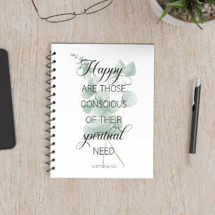 2026 JW Year Text Matthew 5:3 with Eucalyptus Notebook