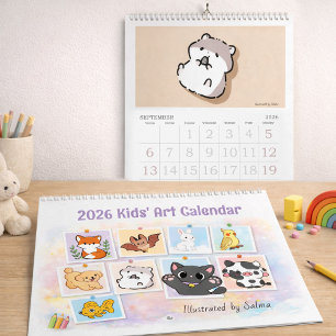 2026 Kids Drawings Calendar, Salma's Cute Animals Calendar