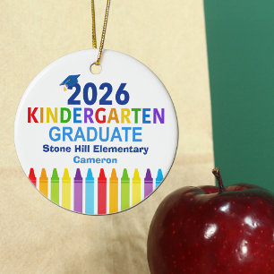 2026 Kindergarten Graduate Custom Graduation Photo Ceramic Tree Decoration