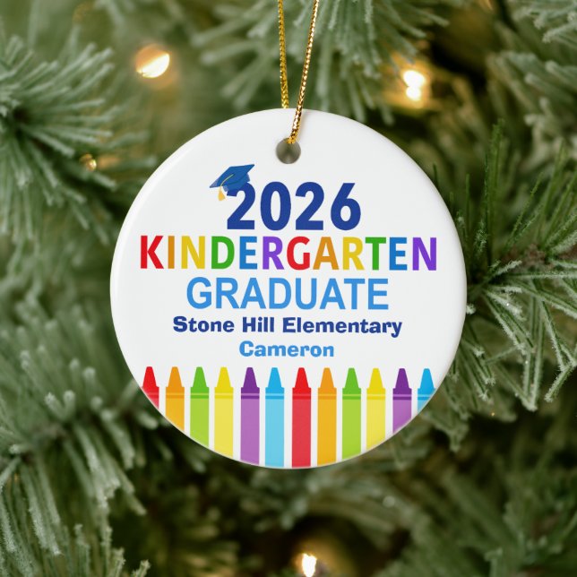 2026 Kindergarten Graduate Custom Graduation Photo Ceramic Tree Decoration (Tree)